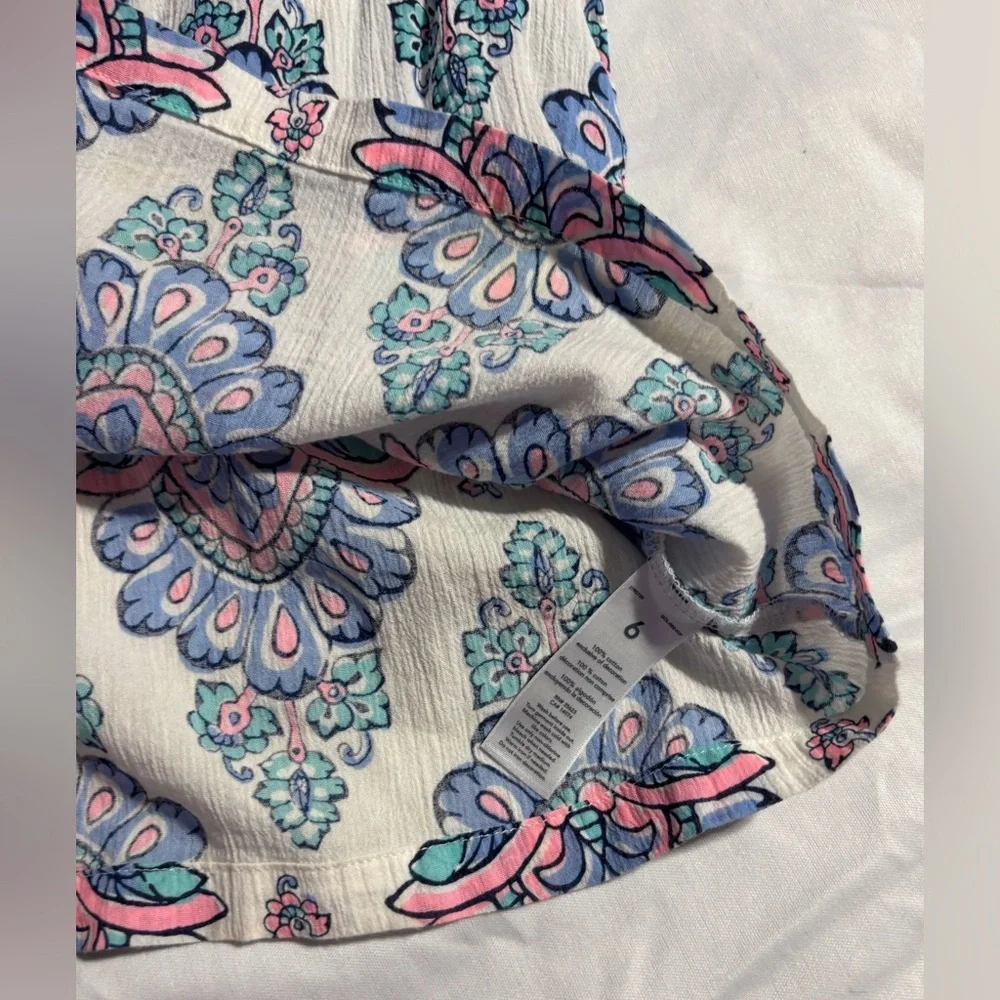 Carters Kids Girls Size 6 Paisley Tunic Tie Waist Tee Short Sleeve Shirt Top